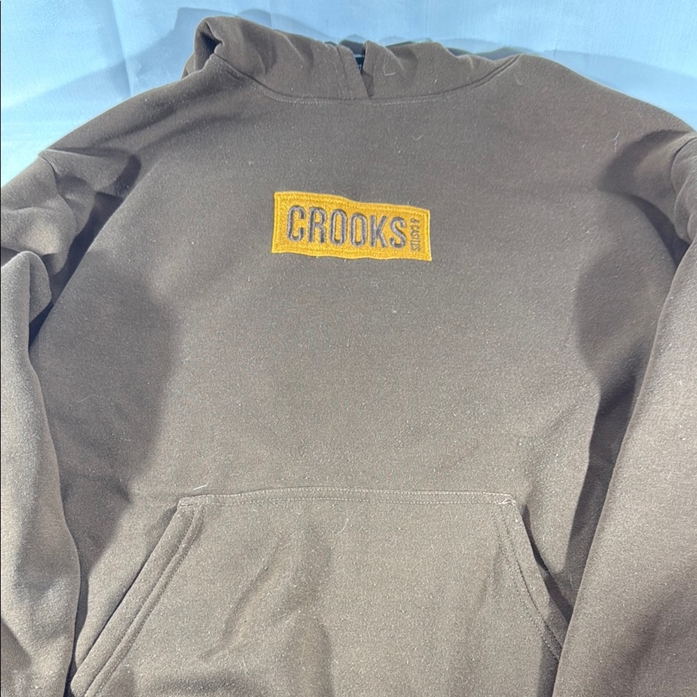 Crooks & Castles Chocolate Hoodie with Gold Logo size medium